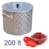 Caldaio Bollitore Inox 18/10 con Coperchio 200 Litri