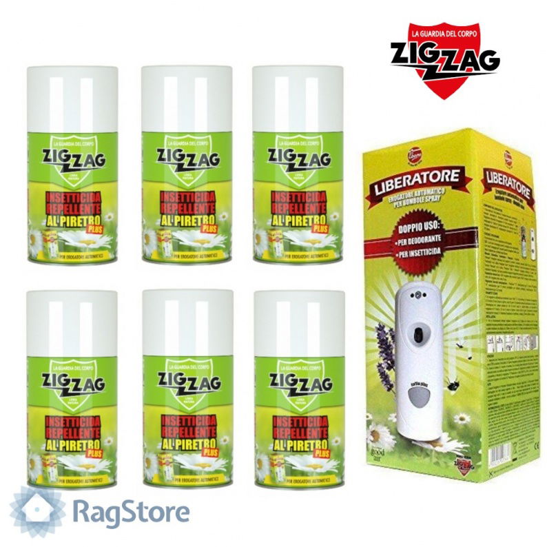 kit insetticida automatico 6 bombolette piretro plus anti zanzare e mosche 30 giorni 180 mq venduto da ragstore.it