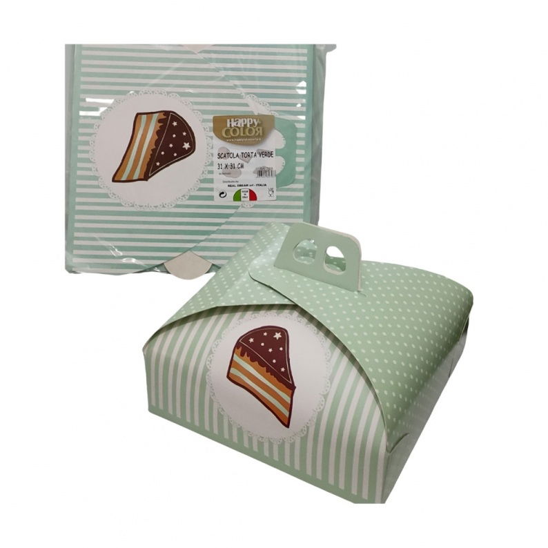 scatola porta torta cm 25x25 verde venduto da ragstore.it