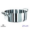 Casseruola Bassa Trilaminata Aluinox 1907 Agnelli 2 Maniglie cm 24