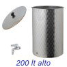 Serbatoio Acciaio Inox 4F Alto 200 L per Vino e Olio con Rubinetto